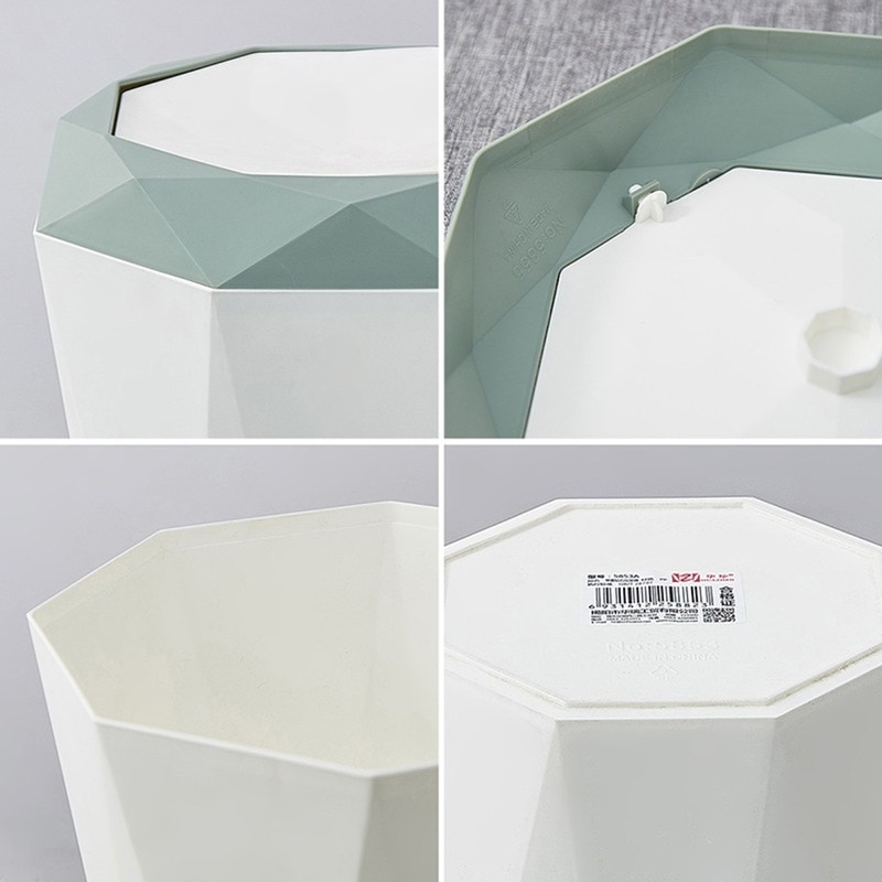 Modern Simple Home Rubbish Bin Trash Can Plastic Waste Rubbish Garbage Bin Wastebasket Trash Can Office Living Room