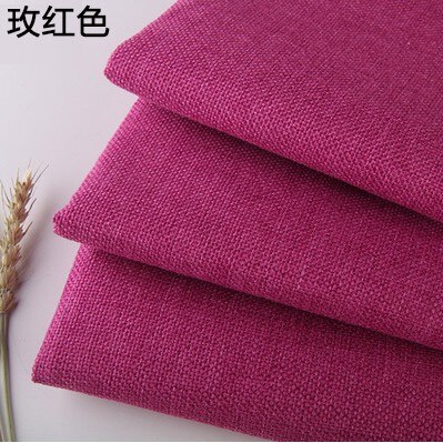 Dark gray Coated Linen Fabric Sofa Cushion Fabirc DIY Craft Sewing Cloth Outdoor Linen Blend Fabric Upholstery 58" wide Per mete: rose red