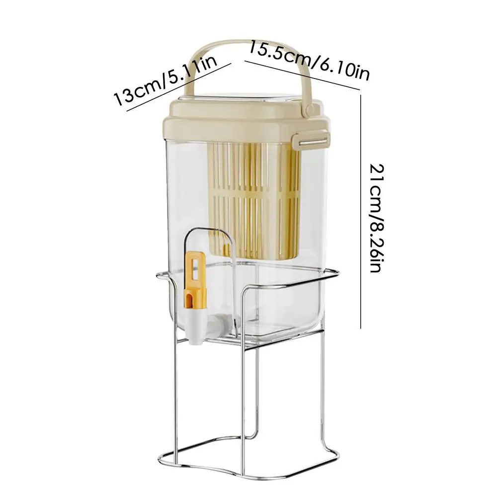 Dispensador de bebidas al aire libre de verano con mango, refrigerador de gran capacidad con filtro, dispensador de botellas de agua fría para acampar: Caqui