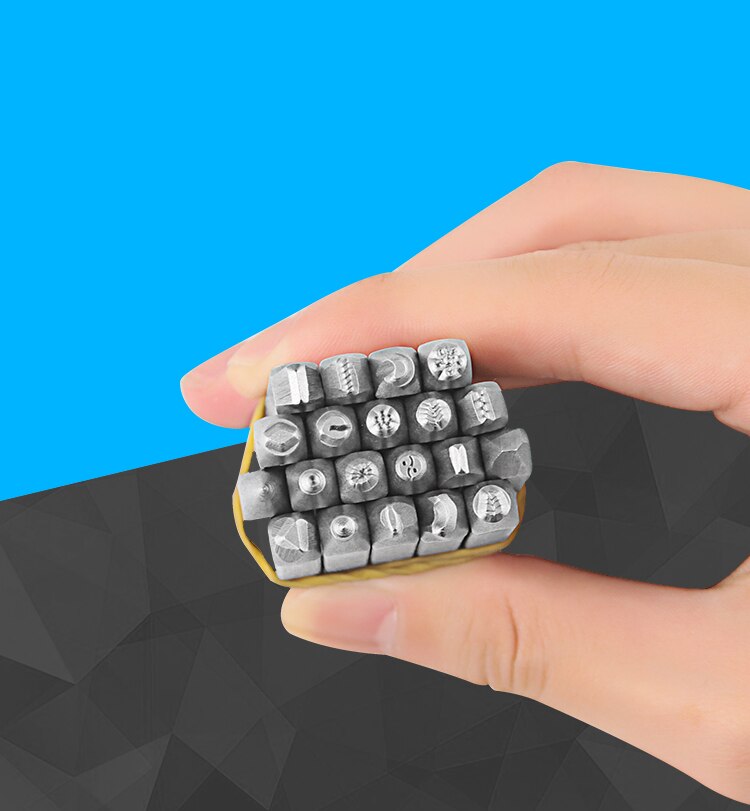 Set van 20 stalen ponsen voor het bedrukken van leer, bloemensieradenponsen en sieradengereedschap