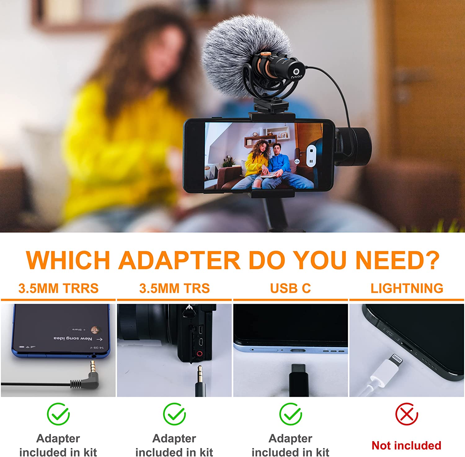 Comica VM10 PRO Video Microphone with Shock Mount,Gain Control and Deadcat for iPhone Android