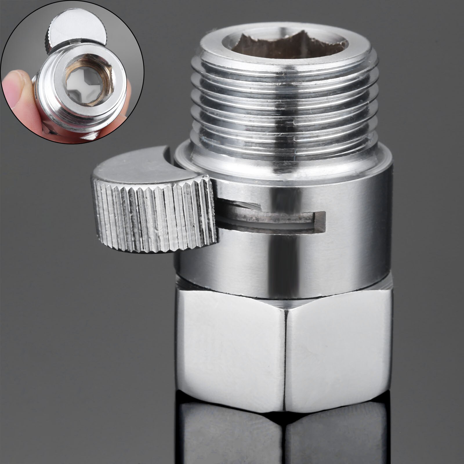 Shower Flow Control Valve Water Pressure Reducing Controller Hand Held Sprayer Head Shut Off Stop Switch