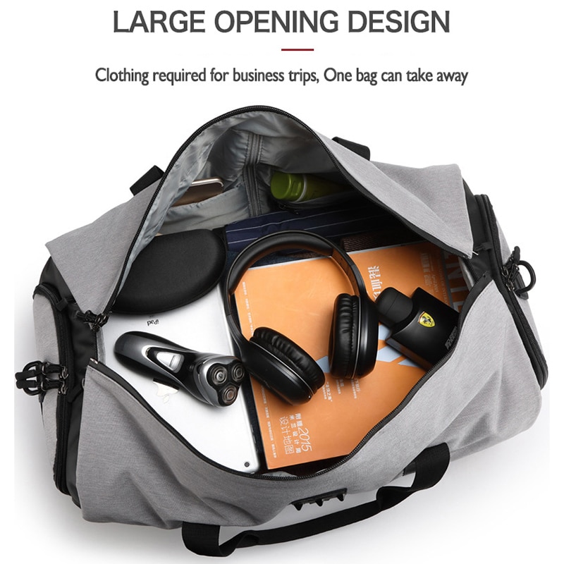 OZUKO Reise Rucksack für Männer Anzug Lagerung Große Kapazität Reise Hand Tasche Multifunktions Wasserdichte Reise Mochila mit Schuh Tasche