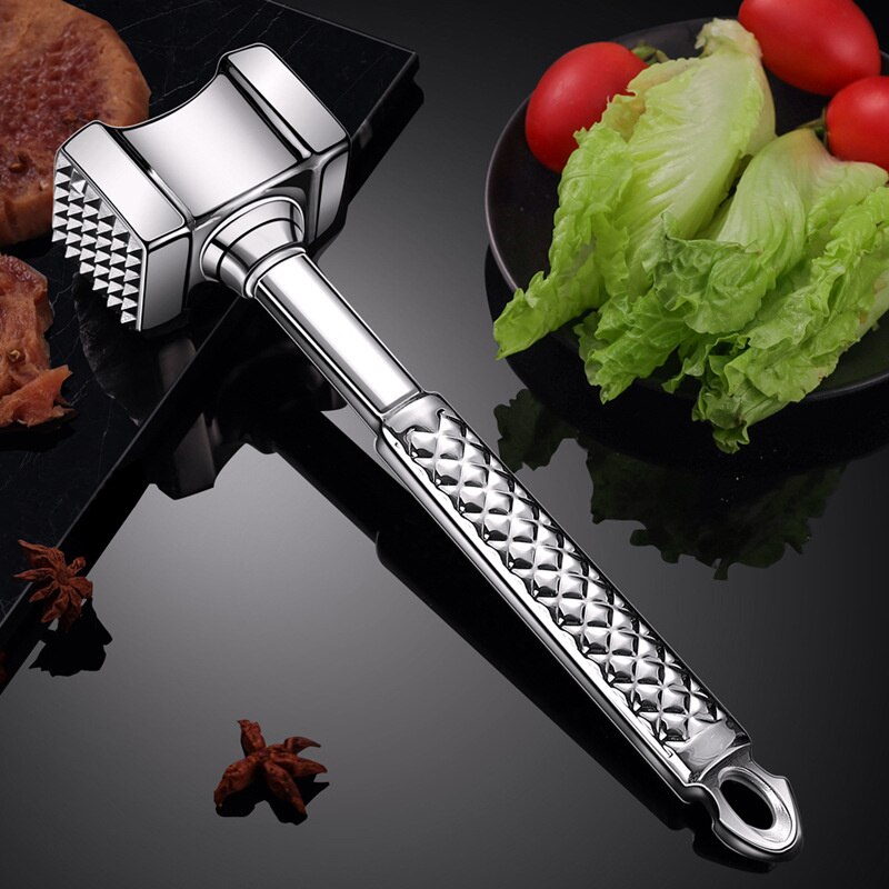 1Pcs Keuken Gadgets Multifunctionele Vlees Hamer Twee Kanten Losse Vleesvermalsers Draagbare Steak Varkensvlees Gereedschap 304 Roestvrij Staal