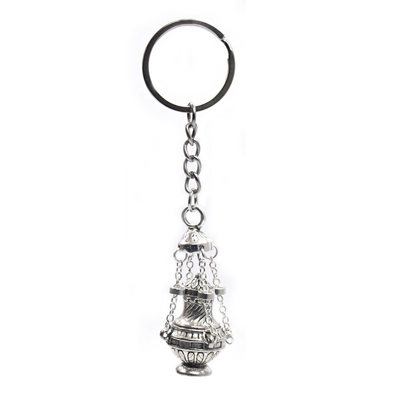 Christelijke Wierookbrander Sleutelhanger Religieuze Sleutelhanger Sieraden Zak Auto Hanger Keyfob Souvenirs