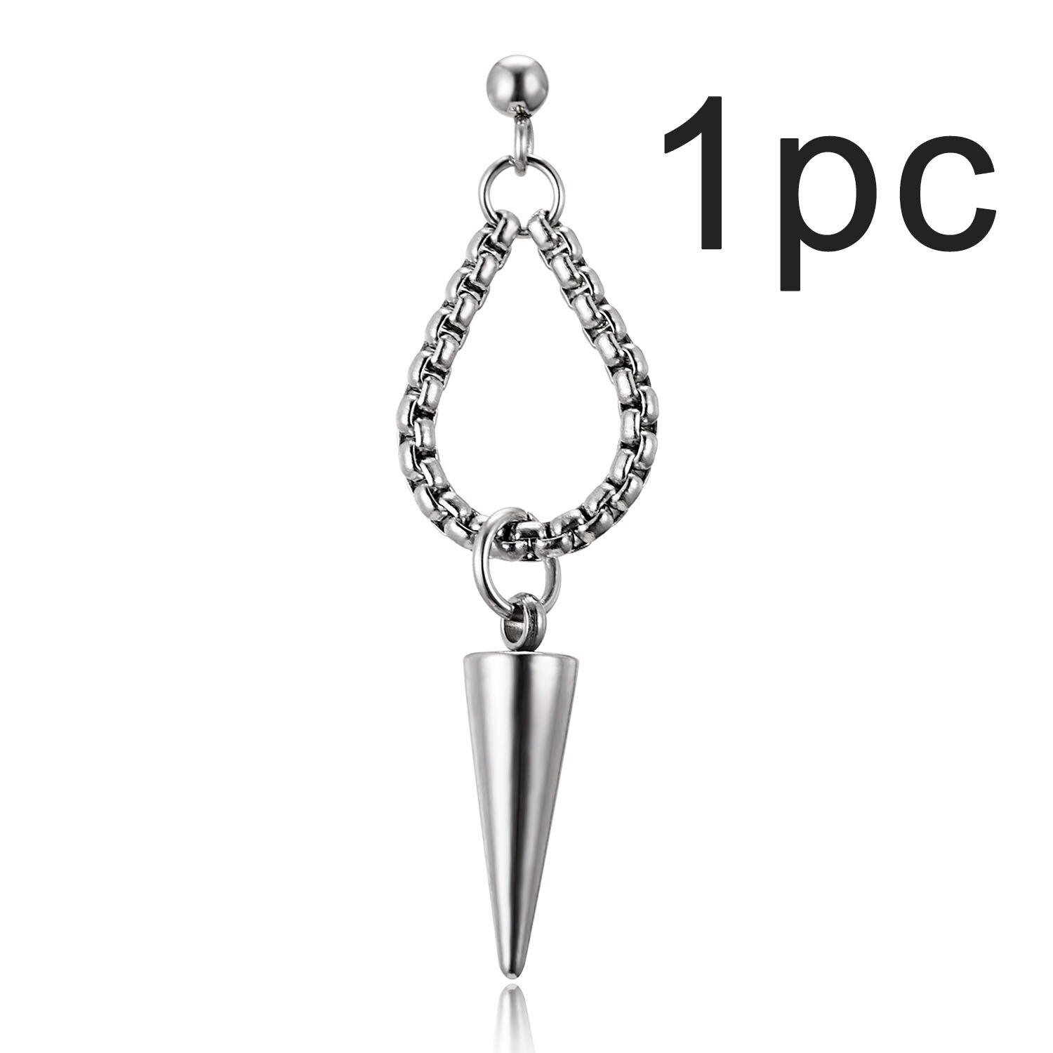 Punk Zilver Kleur Rvs Veer Kruis Oorbellen Voor Mannen Vrouwen Gothic Straat Lange Ketting Oorbellen Mannen Rock Sieraden: 15