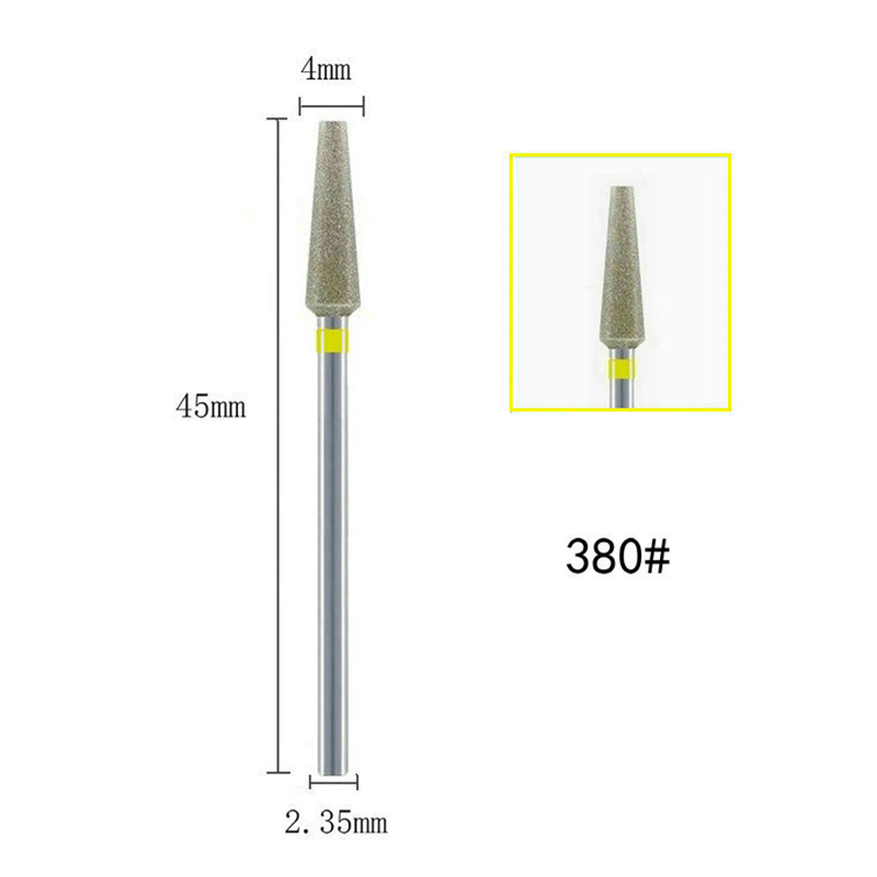 Emery Nail Drill Electric grinding drill Conical Flat Tip Drill Bits for Manicure 2.35mm Hole Nail File Machine