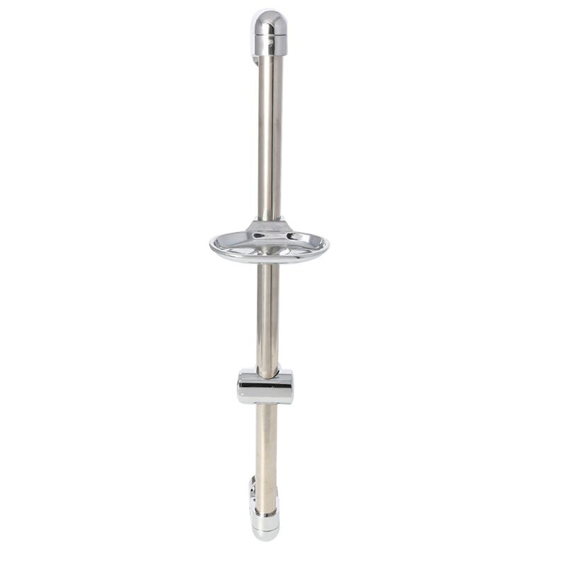 Stainless Steel Shower Head Holding Rod With Soap Box Adjustable Lifting Rods