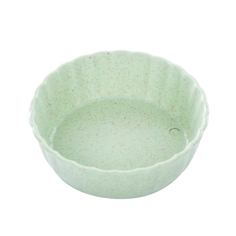 1Pcs Tarwe Multipurpose Kruiden Kom Leaf Hart Vorm Kruiden Kom Kleine Platen Snack Schotel Saus Te Schoon Keuken gereedschap: green Round