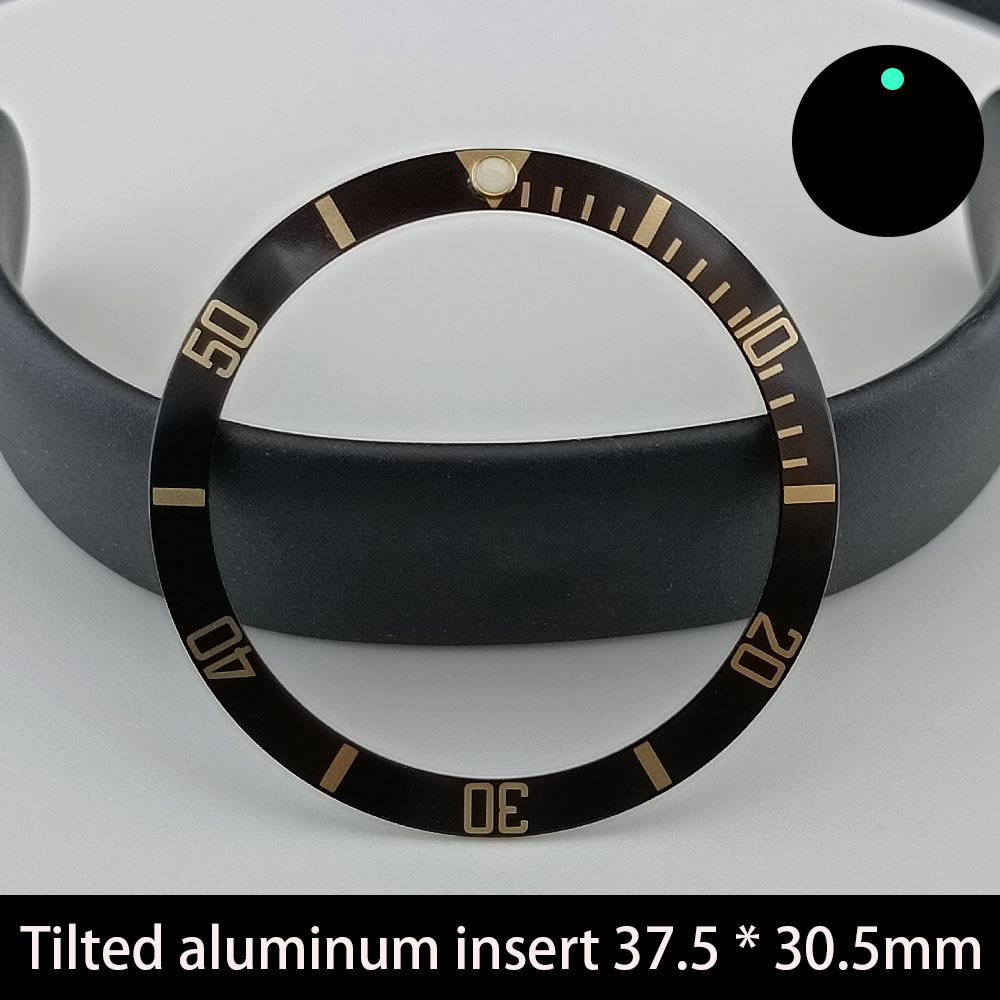37,5 mm bezel kantel inzetstuk keramiek/aluminium 37,5 * 30,5 mm horlogeaccessoires vervangende onderdelen kast horlogering: Blauw