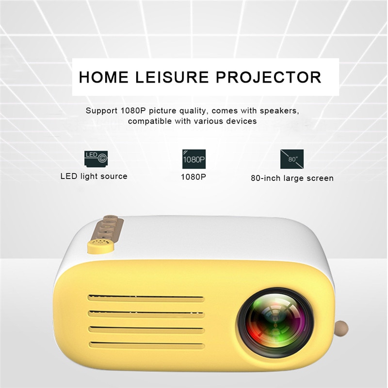 Draagbare Projector YG200 Mini Led Pocket Projector Home Beamer Kids Usb Hdmi Video Optionele Batterij
