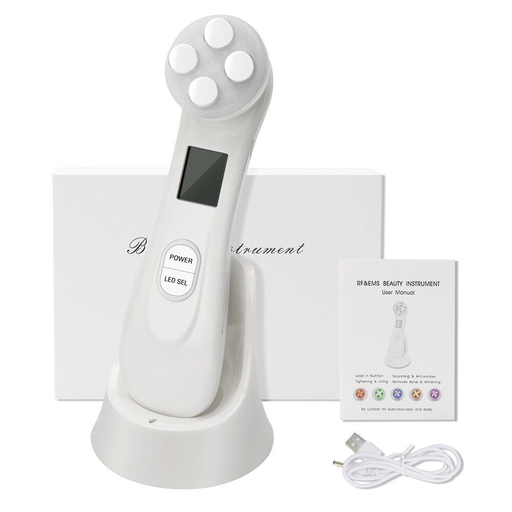 Schönheit Maschine ems Mesotherapie Elektroporation Gesicht Haut RF Radio Frequenz Gesichts LED Photon Hautpflege Gerät Facelifting Ziehen: Weiß 1