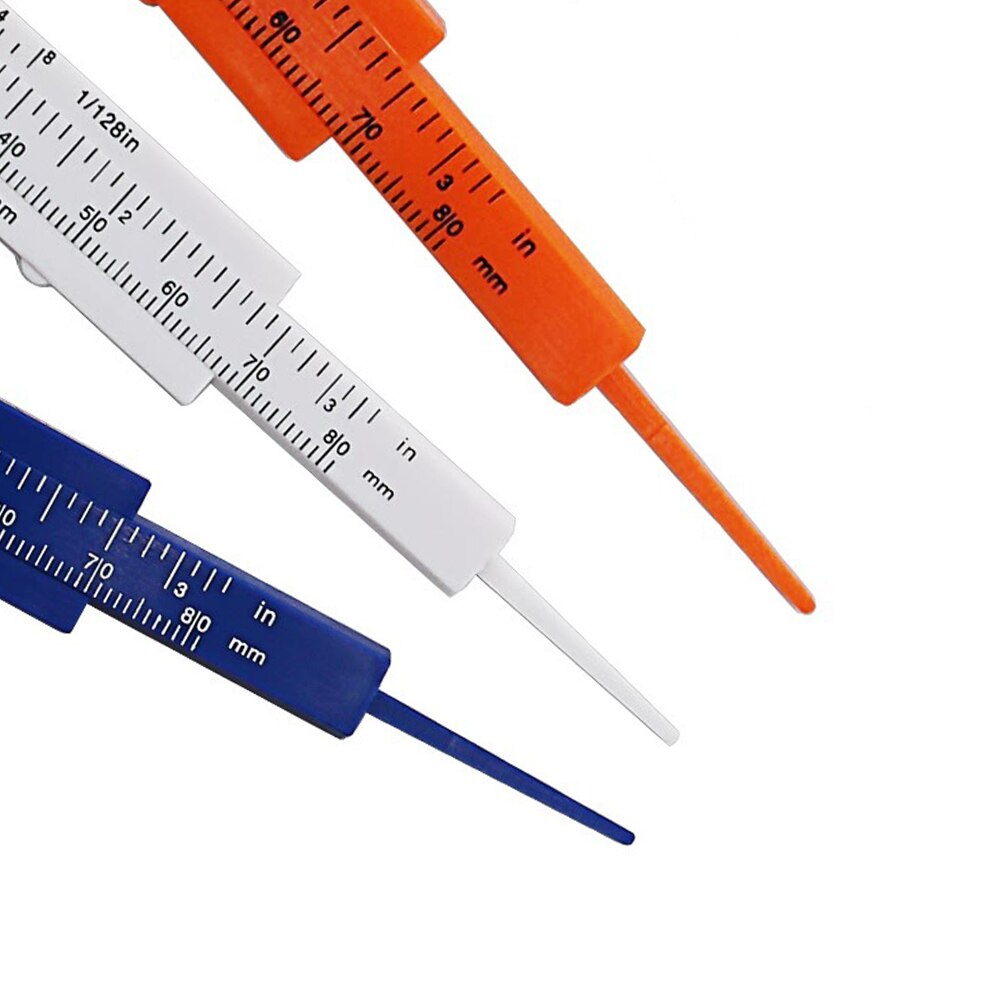 1Pcs 0-80mm Double Rule Scale Plastic Measuring Student Mini Tool Ruler Vernier Caliper