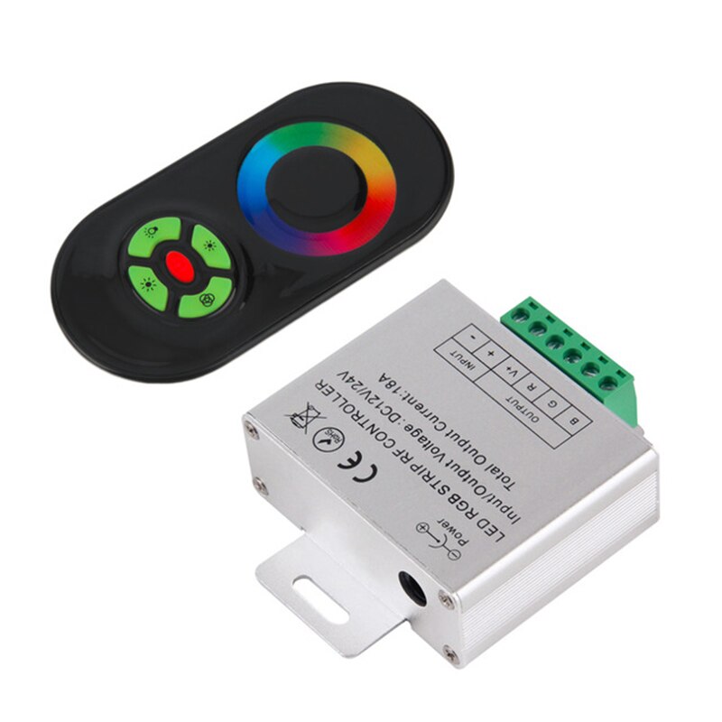 DC12- 24V kabellos RF SMD RGB LED Streifen Licht berühren Dimmer Farn Regler Fernbedienung oder LED Streifen lmap: Schwarz