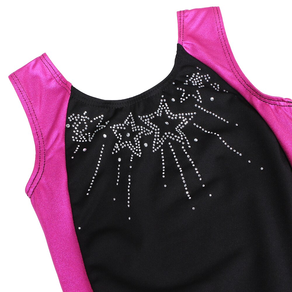 Toddler Girls Ballet Gymnastics Leotards Dance Leotard for 3-11Y Girl Kids Gymnastics Jumpsuit with Rhinestone