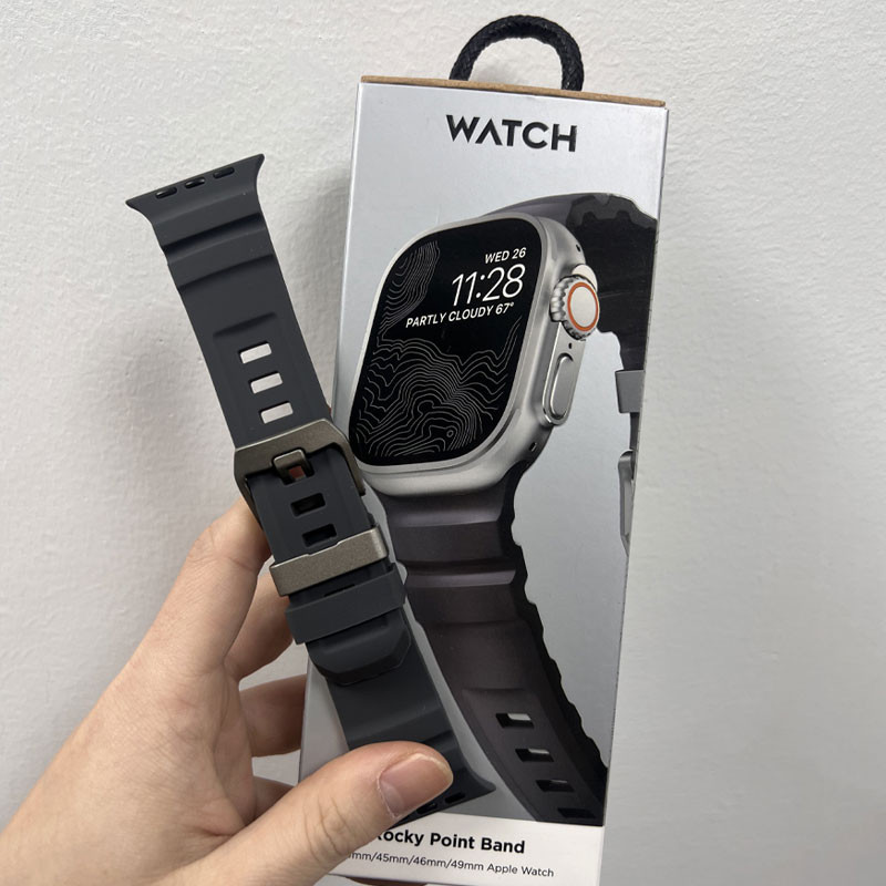 Silikonrem sportsarmbånd til iwatch ultra 2 apple watch 10/9/8/1/2/3/4/5/6/7 46mm 49mm 45mm til watch 41 44 40 38 42mm: Svart gul / 14mm