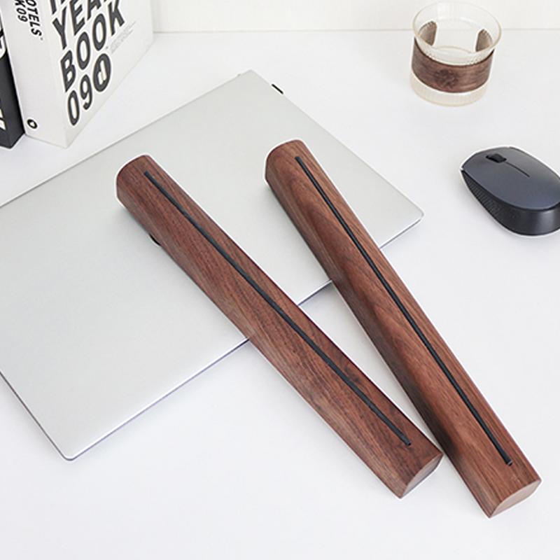 Desk Laptop Holder Ergonomic Laptop Stand Stable Vertical Non-slip Grip Wooden Laptop Holder With Compact For Cooling