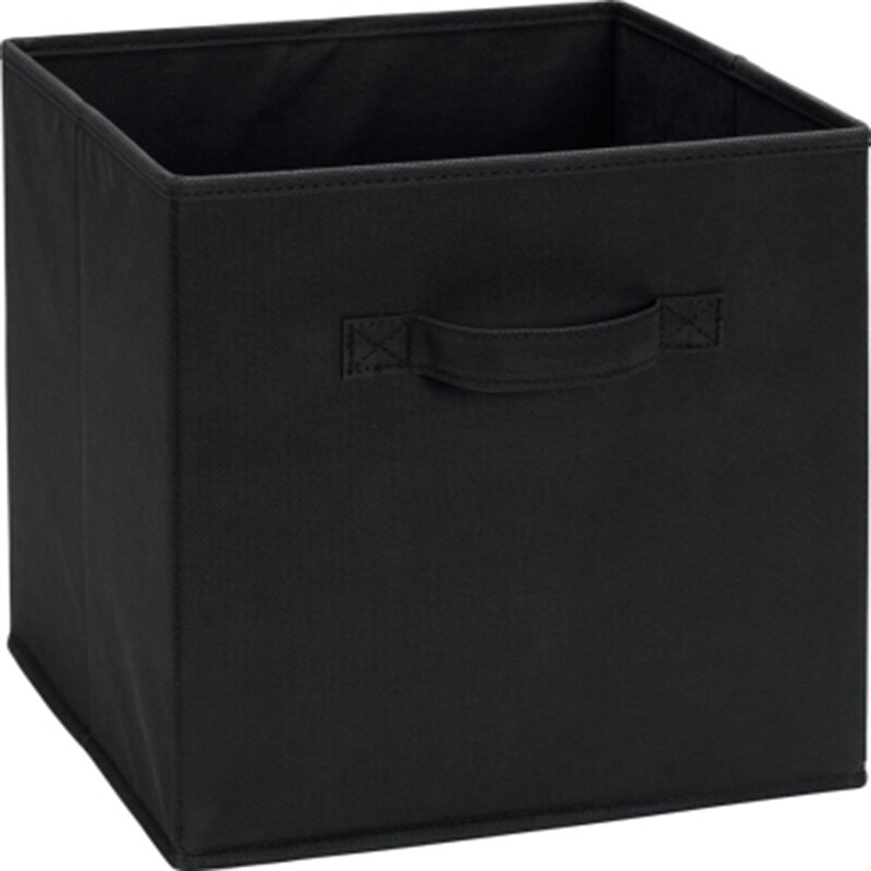 Non-Woven Fabric Dust-Proof Clothes Storage Bin Folding Cabinet Storage Box with Handle Home Office Closet Organizer Container: Black