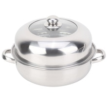 28CM Rvs Single Layer Soeppan Hotpot Voedsel Stoomboot Pot Kookgerei Huishoudelijke Koken