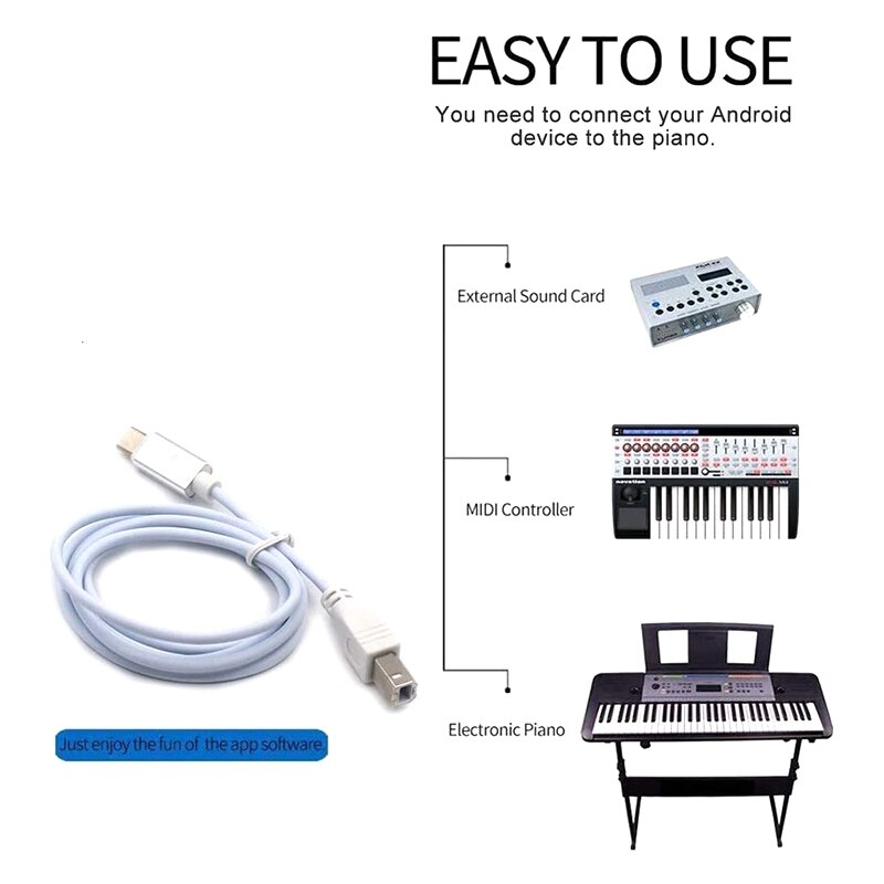 USB Type B To Midi Cable, Adapter Cable, Piano Audio Cable