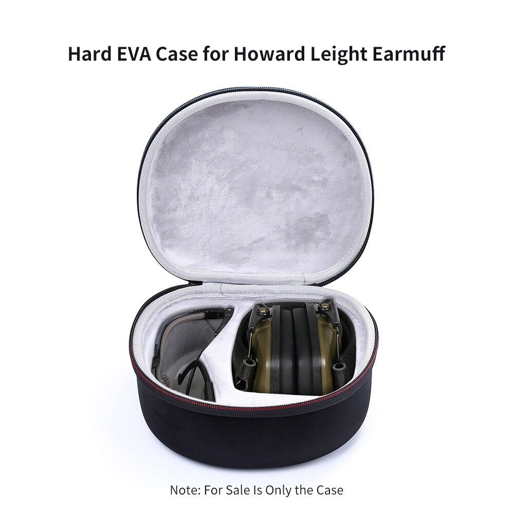 Hard EVA Case for Howard Impact Earmuff Fits Shooting Glasses with Waterproof Cover and Soft Inner Lining Storage Bag Anti-shock