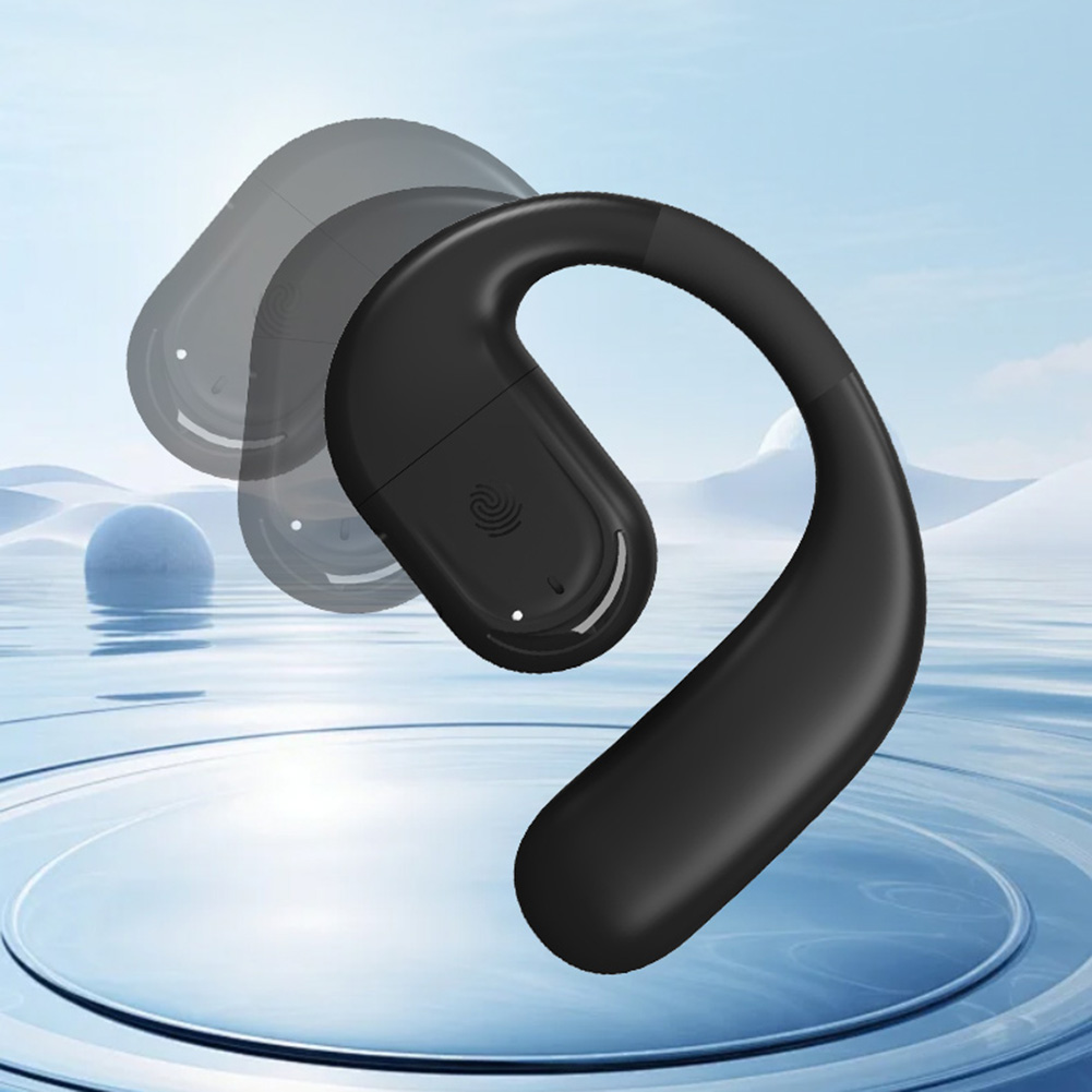 Ear Hook Business Earphone Bluetooth-Compatible 5.4 with HD Mic Open-Ear Headphones Waterproof HiFi Stereo Earbud for Sports