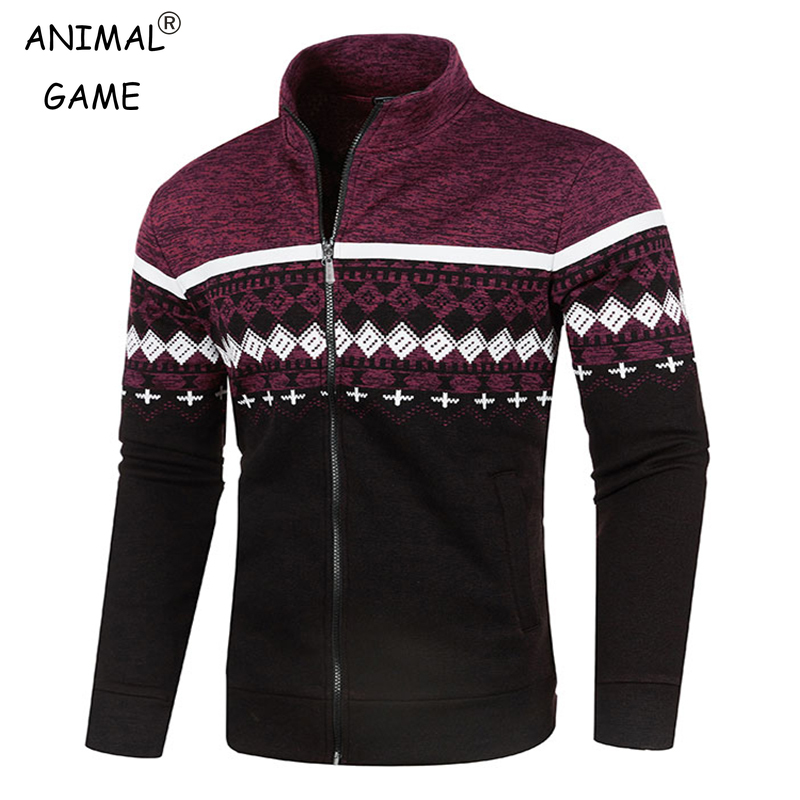 Nuevos suéteres para hombre, chaquetas, abrigos cálidos de otoño e invierno, sudaderas holgadas con cremallera, Top estampado de cuello alto