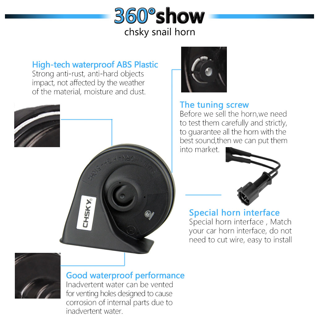 CHSKY-Klaxon de voiture à Klaxon pour voiture Hyundai Creta , 12V, bruit 110-129db, haute durée de vie, faible