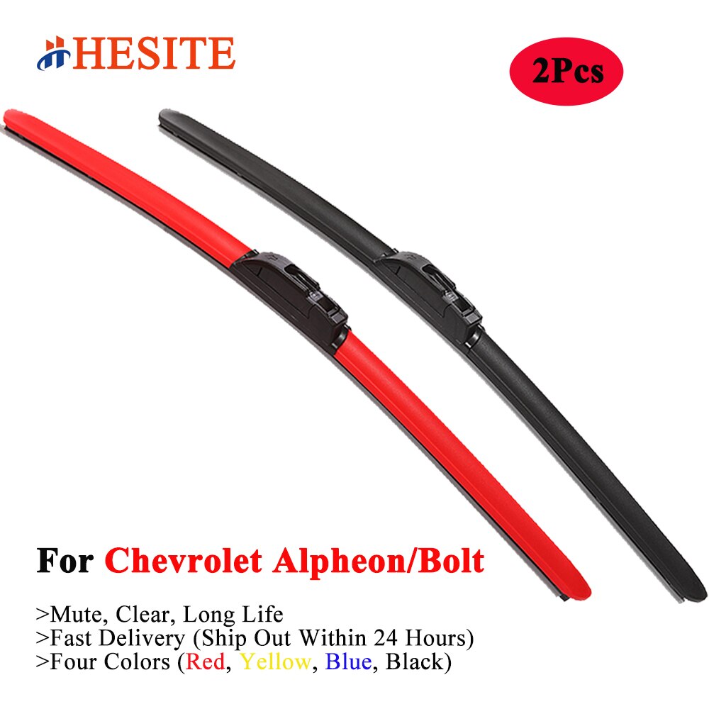 HESITE Colorful Windshield Wiper Blades For Chevrolet Alpheon And Bolt EV Models Red Blue Hybrid Wipers