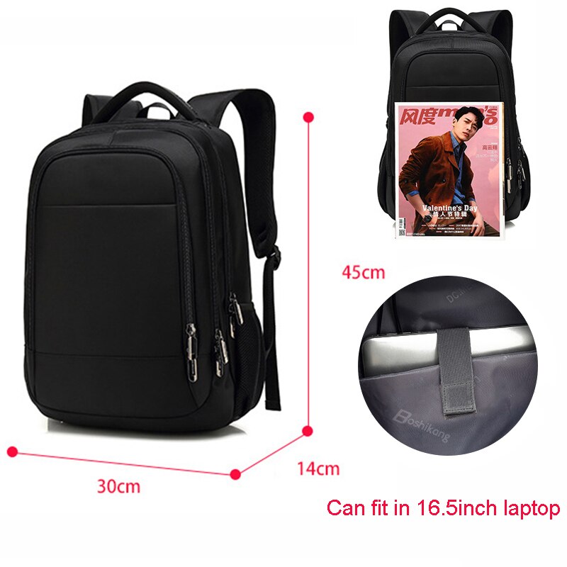 Boshikang Mannen Rugzak Grote Capaciteit Luxe Mannelijke Mochila Back Mode Tas USB Opladen 15.6 "Laptop Rugzak