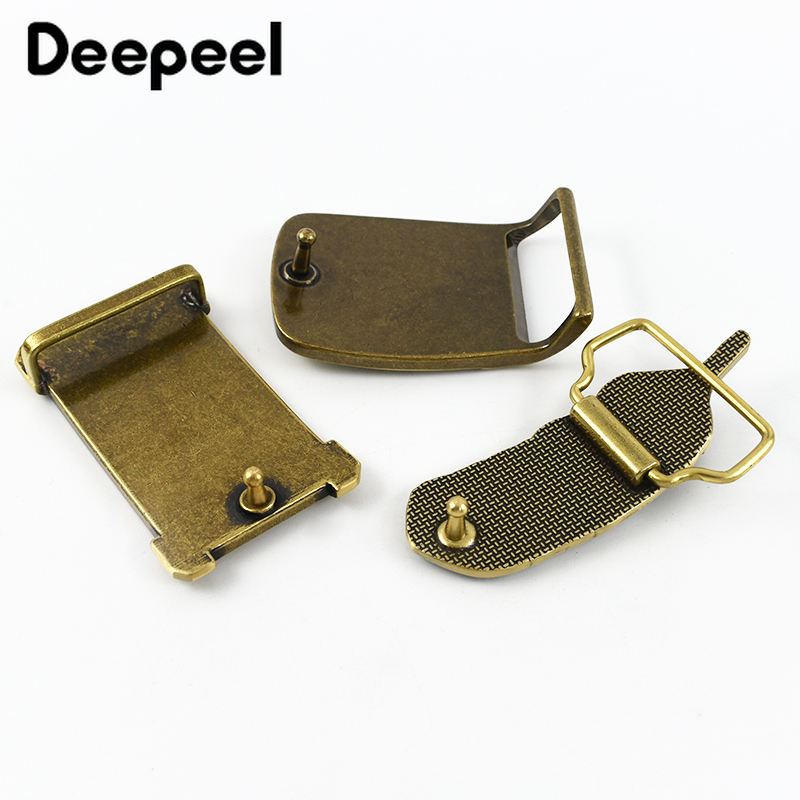 Deepeel-hebillas de cinturón de latón puro para hombre, de acero inoxidable, 39/40mm, 37-38mm, cinturones de cuero DIY, accesorios de Hardware artesanal, 1 ud.