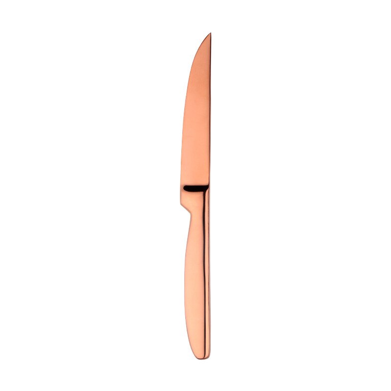 4 stk rustfritt stål regnbue frukt kniv skarpe bord kniver sett restaurant bestikk middag kniv gull kniver servise sett: Rose gull -4 stk