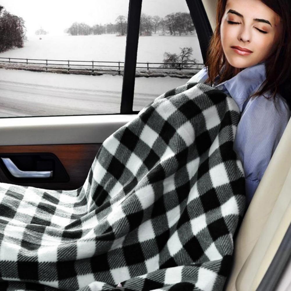 Polar Fleece heating blanket 12V Car Truck Electric Heated Blanket Travel Heating Seat Blanket Throw Automotive Vehicle Road