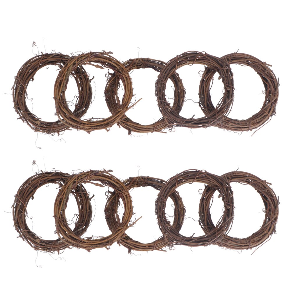 10 pièces 8CM inachevé naturel séché anneau de rotin américain Style campagnard décorations pour intérieur maison fête bricolage décoration: As Shown 1