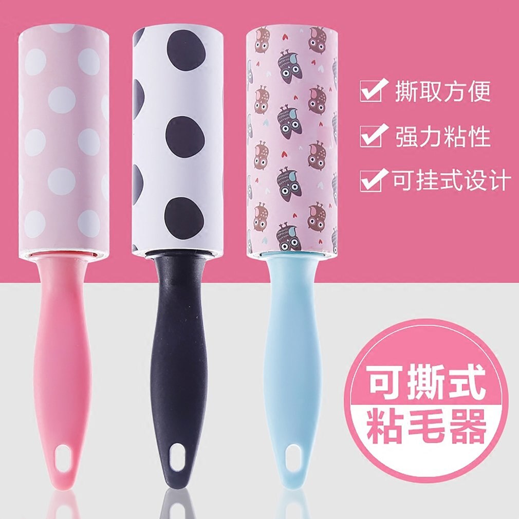 Draagbare Lint Remover Handleiding Mini Lint Roller Kleding Borstel Gereedschap Thuis Dagelijks Kleding Haar Kleverige Haren Roll Schoonmaken Tool: Black strip on white