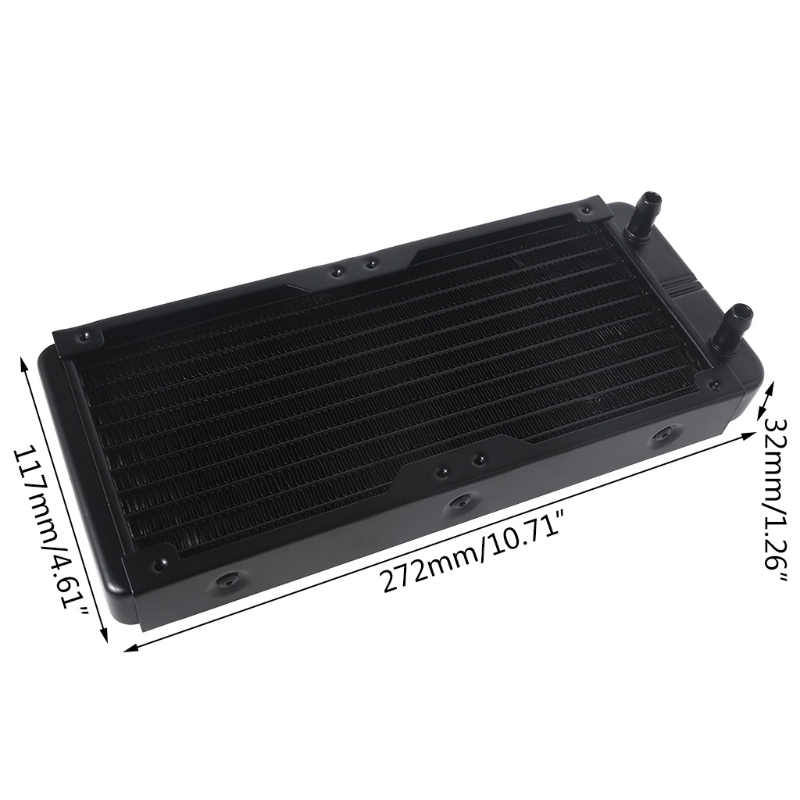 F3MA 240mm 10 Tube Computer Water Cooling Radiator G1/4 Female Thread Heat Dissipation for Computer PC CPU Water Cool System: GRAY