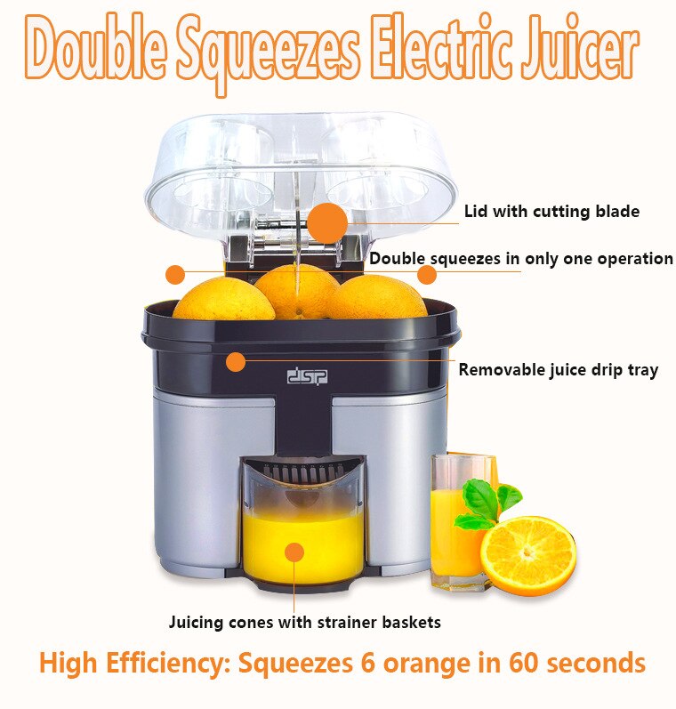 Double press two pack electric orange juice extractor to squeeze lemon orange original juice extractor 220V