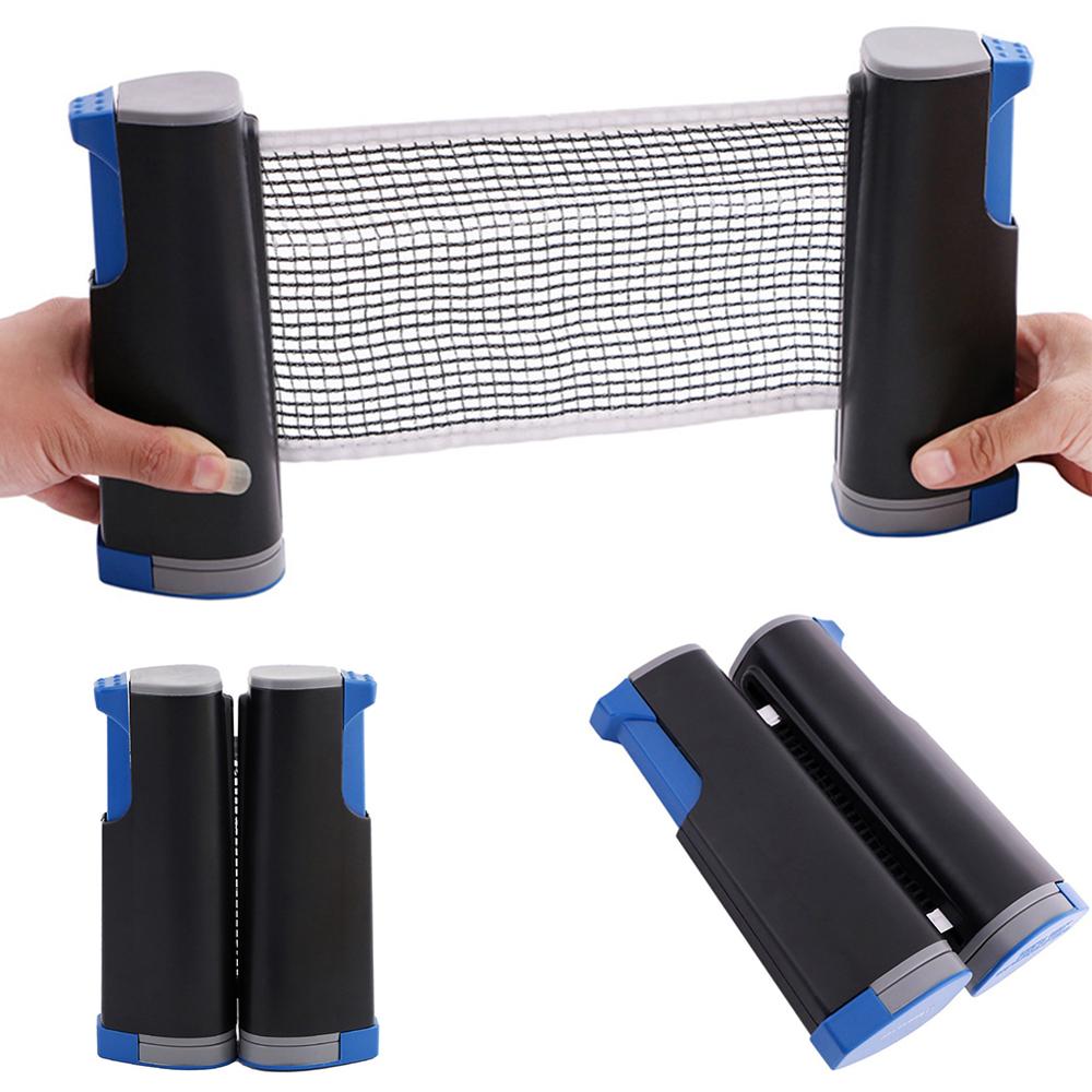 2 st portabelt bordtennisracket med pennhållare med 1 st infällbart nät och 3 st pingisbollar för inomhuslek utomhus