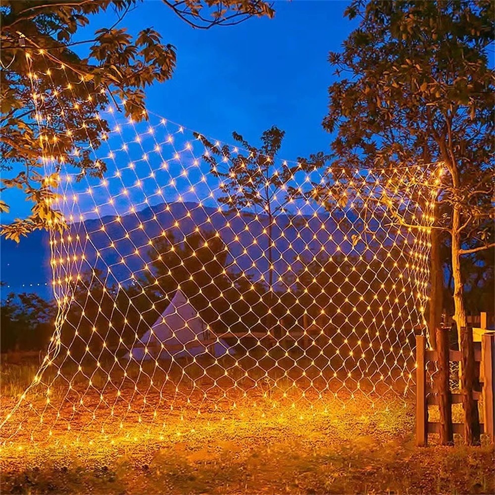 Net maille Led lumières 1.5 M/2 M/3 M LED chaîne noël fée rideau guirlande extérieure étanche pour fête jardin décoration de mariage