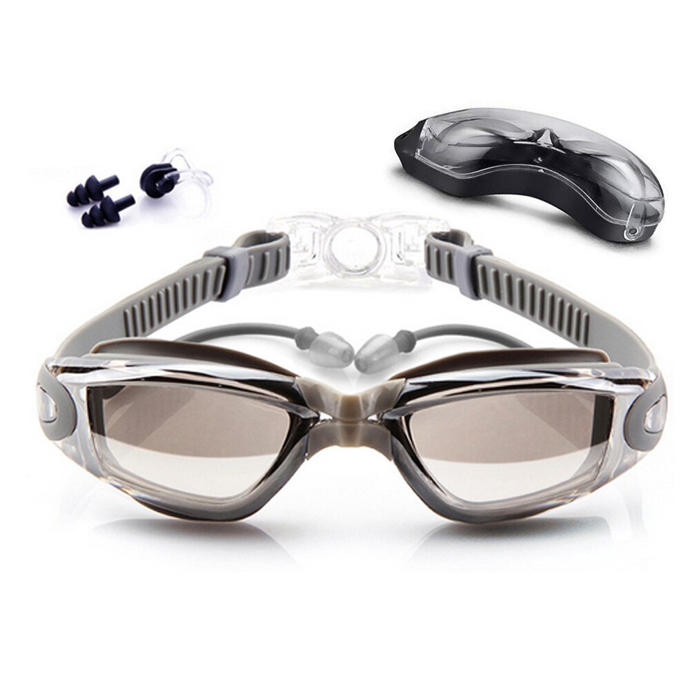 Anti Fog Waterdicht Zwembril Uv Galvaniseren Очки Для Плавания Verstelbare Zwembril Brillen Mannen: Silver