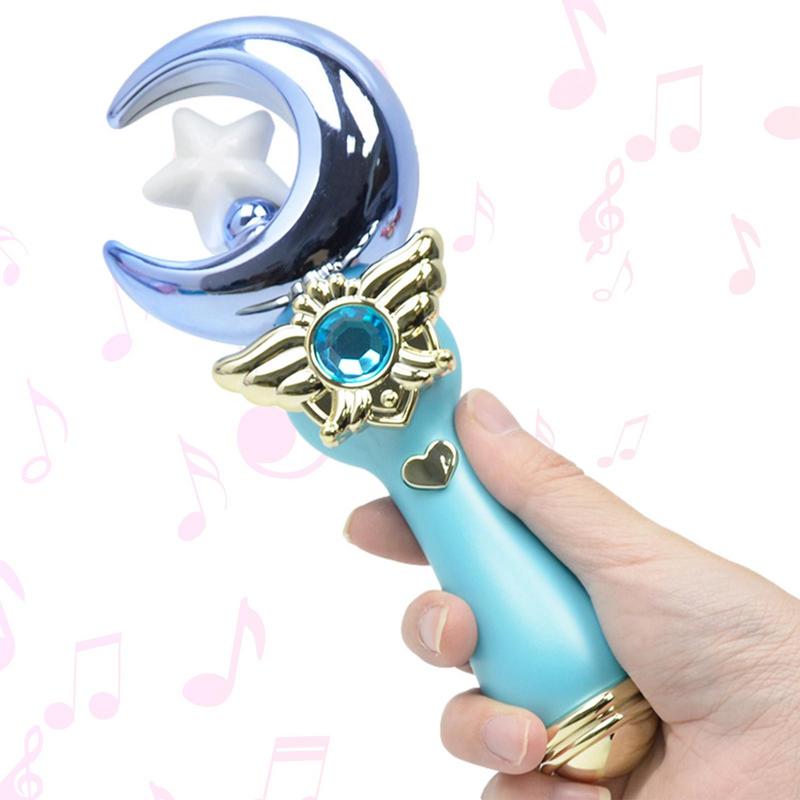Leuke lichtgevende toverstaf met muziek Glitter Flash Shine Glow Stick Creatieve Star Moon Fairy Speelgoedcadeaus voor kinderen Kinderen Meisje