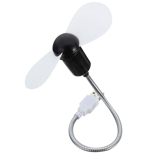 Mini usb blæser led lys gadgets fleksible til bærbar pc notebook til bærbar stationær pc computer sommer: Sort