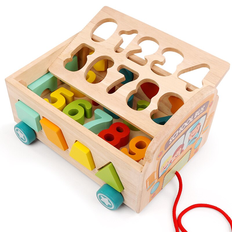 Wooden Matching Car Number Shape Letter Memory Match Game Fun Puzzle Board Game Educational Color Cognitive Geometric shape Toys