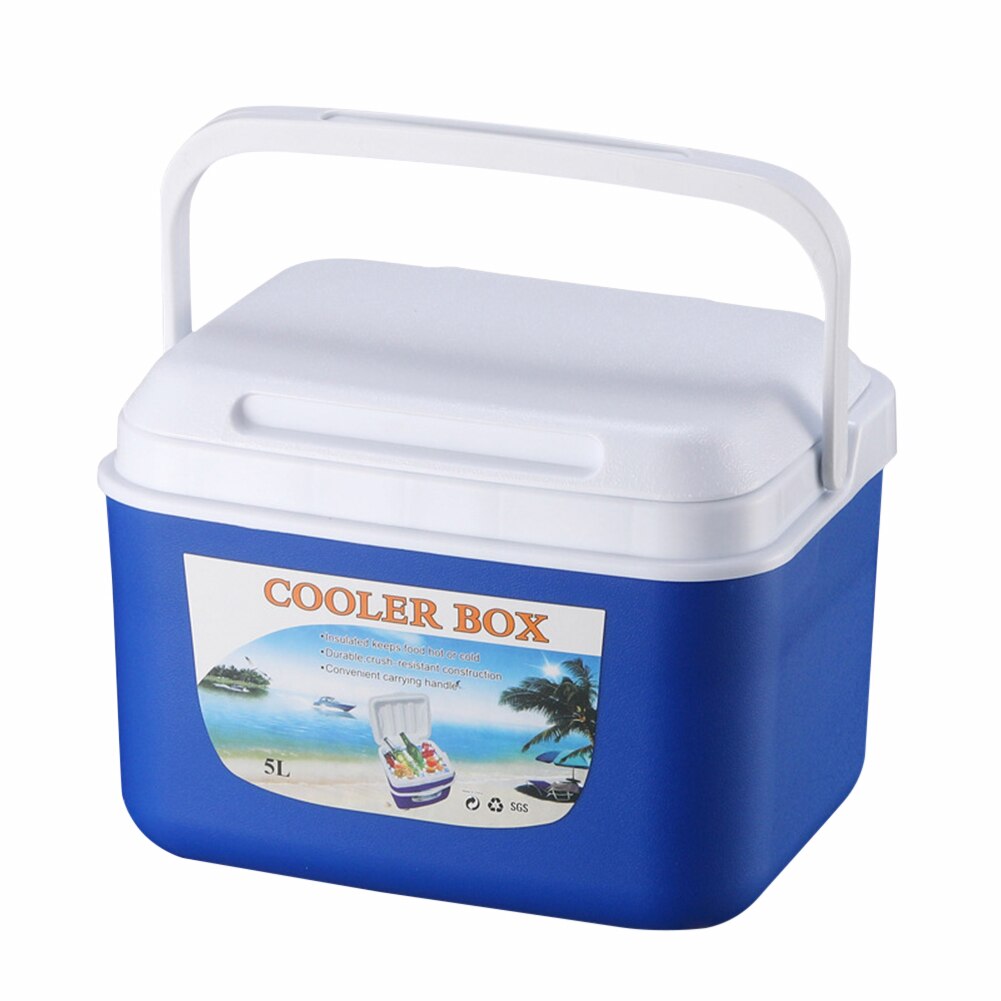 5L Outdoor Camping Cooler Box Portable Food Storage Box Car Cold Fishing Cooler Box for Travel: Blue