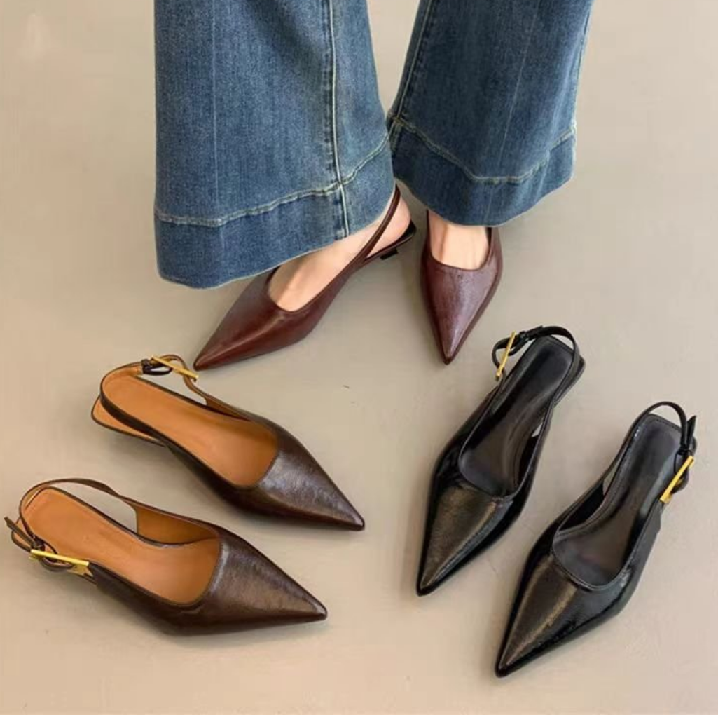 NOVEDAD DE VERANO 2025, sandalias para mujer a la con punta estrecha, zapatos elegantes sin cordones para mujer, zapatos de tacón medio fino, zapatos de tacón