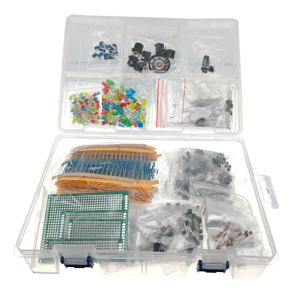 1900 stks Mega Elektronische Component Kit Assortiment Condensatoren Weerstanden LED Transistors Diodes 1n270 Germanium DC Jacks Opamp PCB