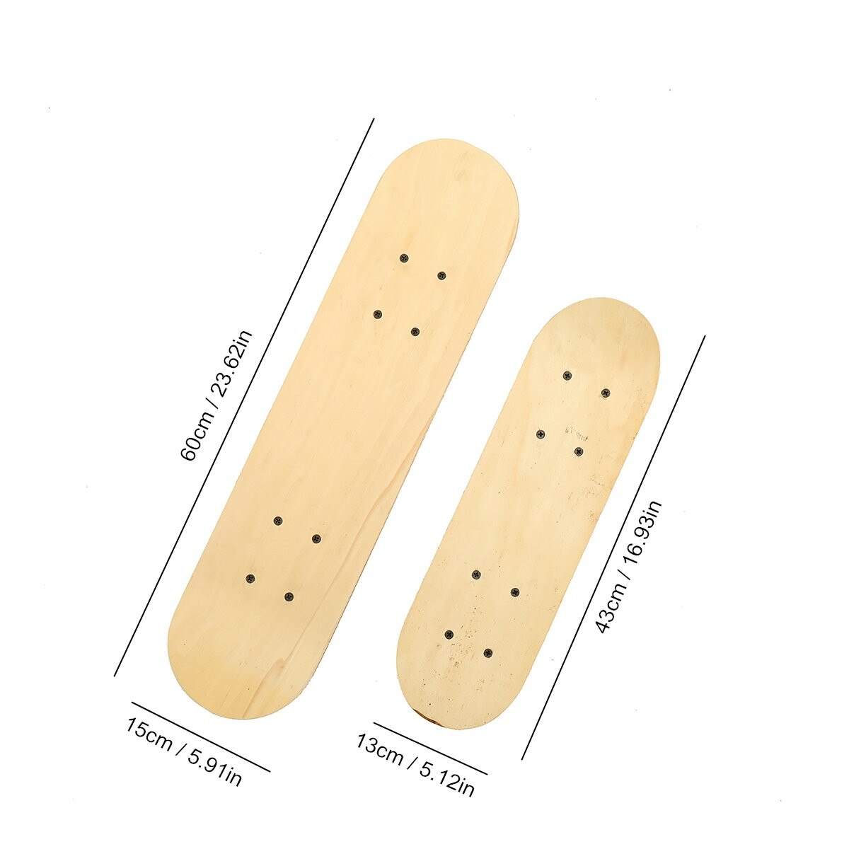 2 størrelser skateboard til børn diy skate booard dekoration boards lys træ dobbelt rocker kinesiske ahorn skatebooards