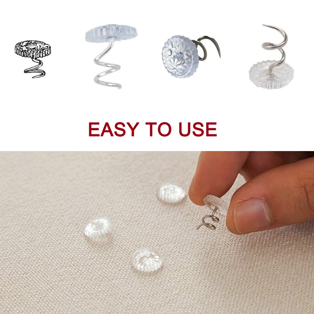 Twisty-Alfileres con cabezas transparentes para falda de cama, alfileres para tapicería, fundas y faldas de cama, mantas, juego de sofá, sujetador de costura y decoración del hogar