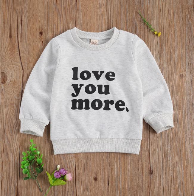 Sudaderas de manga larga con cuello redondo para niños y niñas, suéter informal con letras estampadas, abrigos, Tops