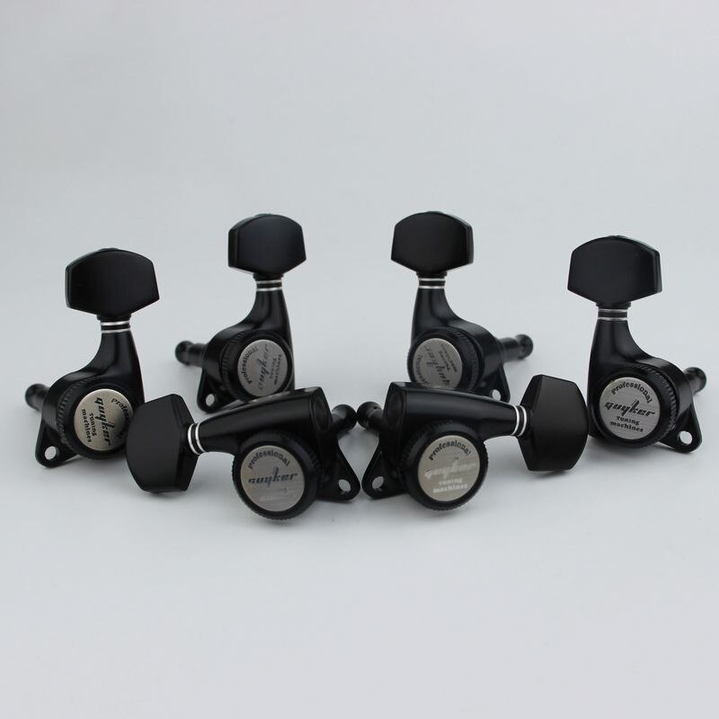 GUYKER BLACK Guitar Locking Tuners Electric Guitar Machine Heads Tuners Lock Guitar Tuning Pegs ( With packaging): 3R3L